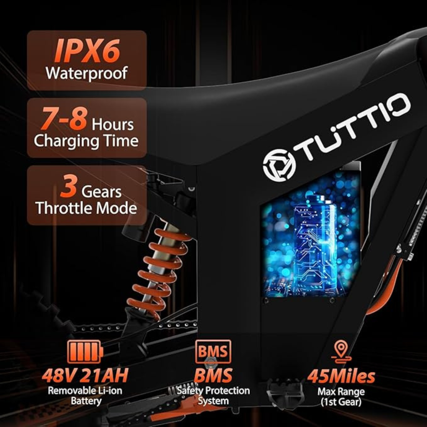 Tuttio Soleil01 Electric Motorcycle – 37 MPH, 2000W Mid-Drive, 48V 21Ah, Off-Road