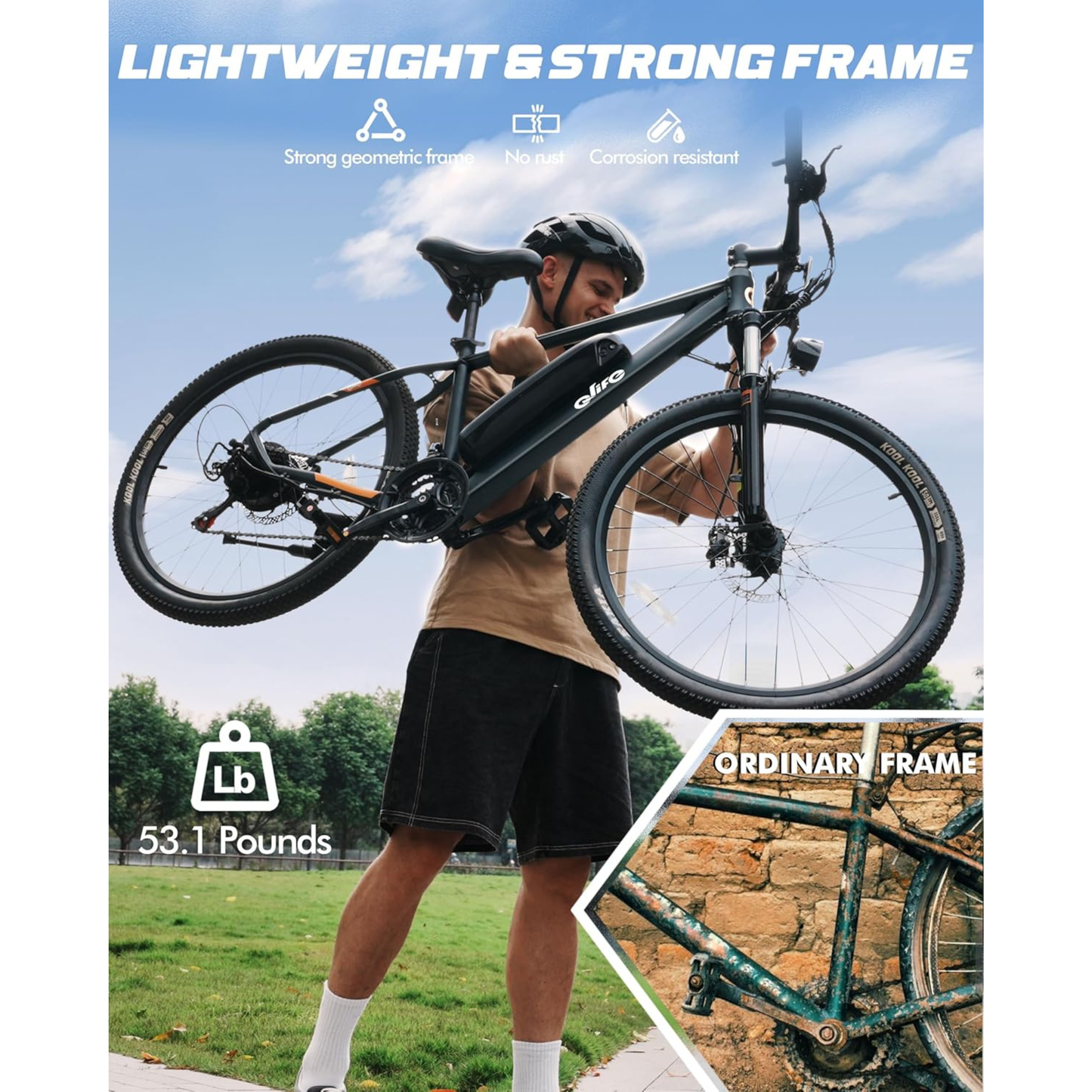Qlife Racer Electric Bike – 28 MPH, 55 Mile Range, 1200W Peak, 27.5" Mountain, 21-Speed