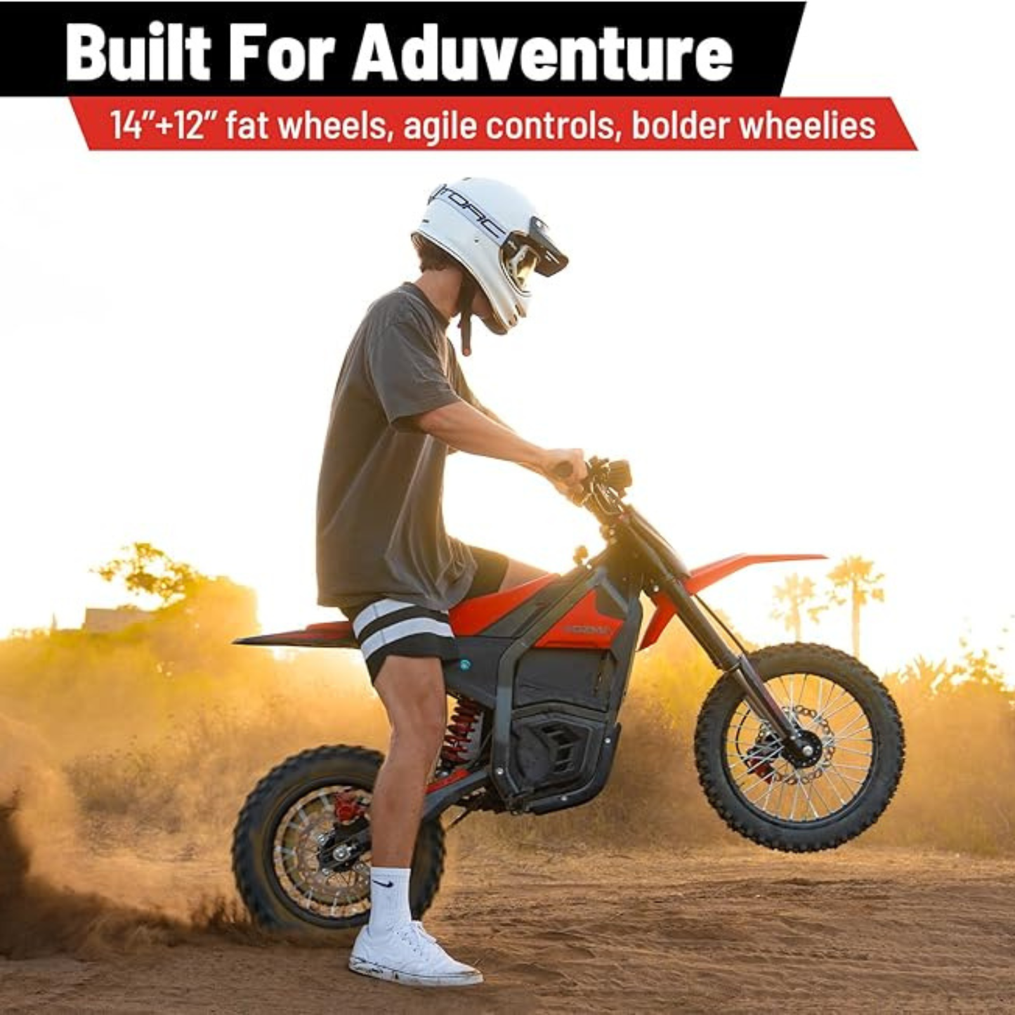 Electric Motorcycle for Adults – 30-37 MPH, 40-100 Mile Range, 1000W-3000W, 20" Fat Tires, All-Terrain
