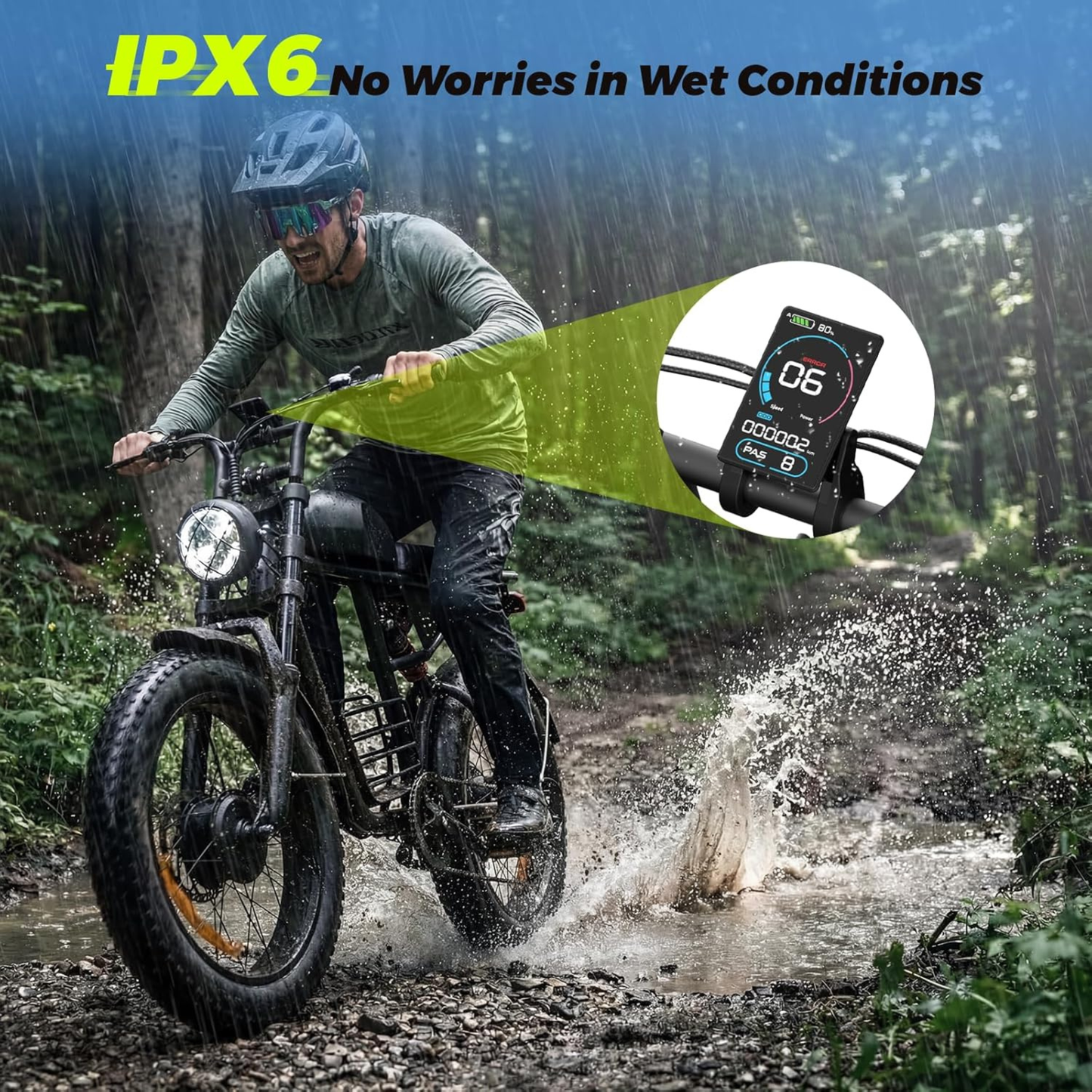Electric Motorcycle for Adults – 30-37 MPH, 40-100 Mile Range, 1000W-3000W, 20" Fat Tires, All-Terrain