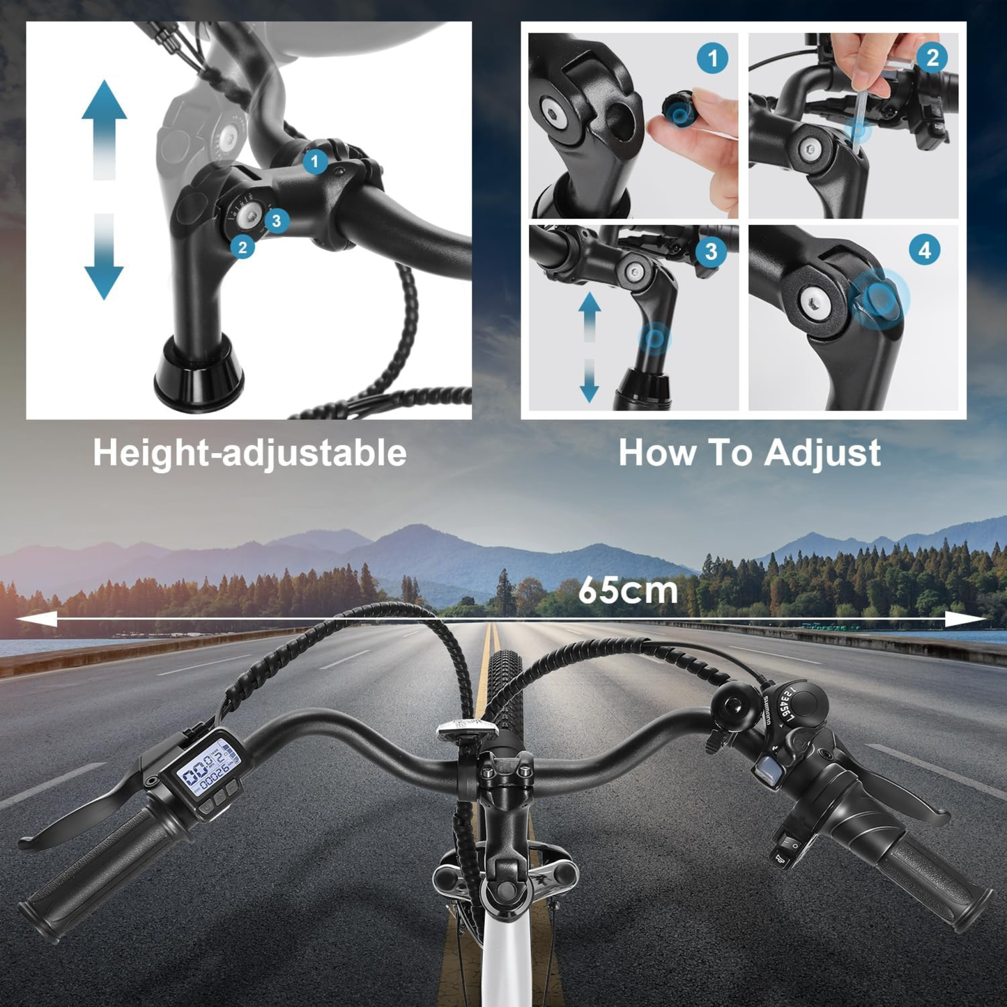 ANCHEER Electric Bike – 60 Mile Range, 48V 500Wh, 26" Commuter, 7-Speed, Suspension