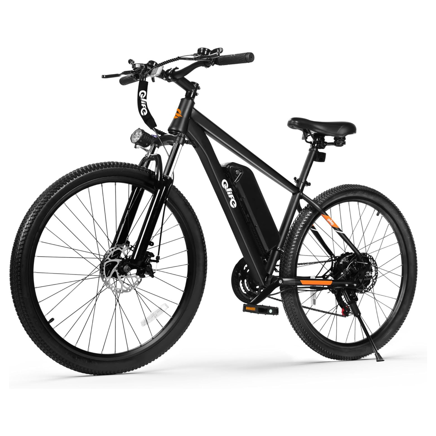 Qlife Racer Electric Bike – 28 MPH, 55 Mile Range, 1200W Peak, 27.5" Mountain, 21-Speed